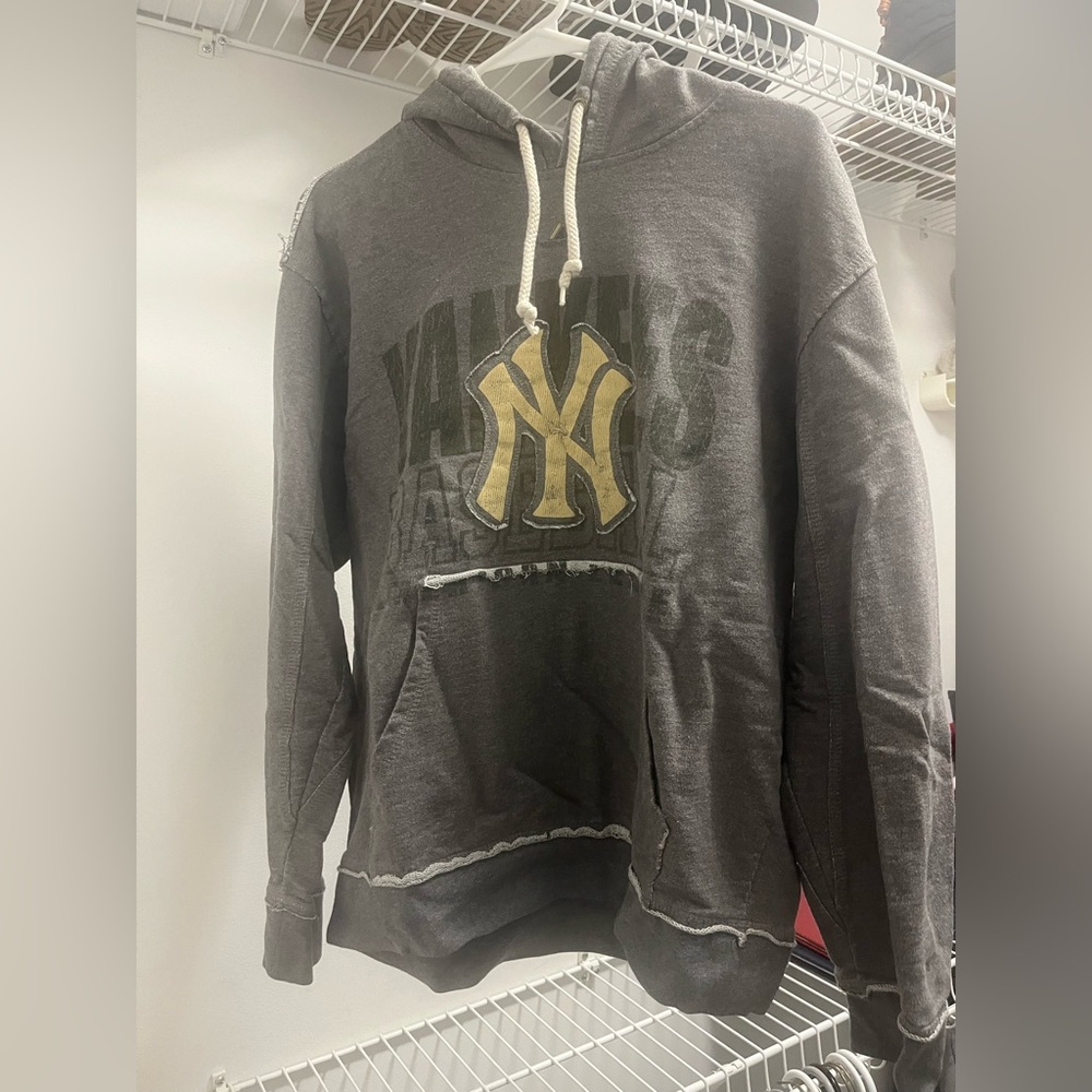 Majestic Gray and Gold Yankees Hoodie